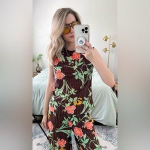 Vintage 70s 3 piece floral disco wide leg flare boho retro outfit pant top set